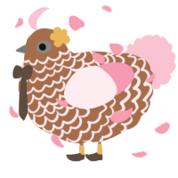 A brown and rose chicken with a lace pattern