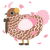 A brown and rose chicken with a lace pattern