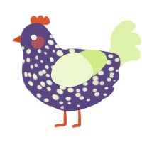 A overcast and apple chicken with a speckle pattern