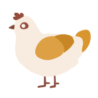A cream and orange chicken