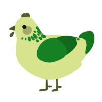 A lemon and leaf chicken with a neck-speckle pattern
