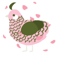 A rose and olive chicken with a lace pattern