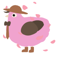 A pink and bark chicken