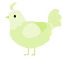 A apple chicken with a head pattern