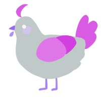 A silver and orchid chicken