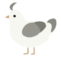 A white and ash chicken