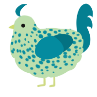 A gluppy and sea chicken with a speckle pattern