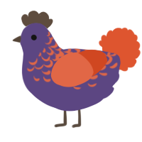 A overcast and vermilion chicken with a half-lace pattern