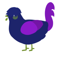 A navy and violet chicken