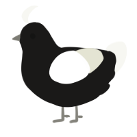 A sable and white chicken