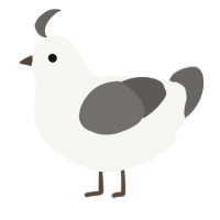 A white and grey chicken