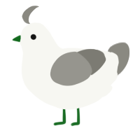 A white and ash chicken