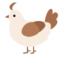 A cream and brown chicken