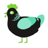 A sable and mint chicken with a neck-band pattern