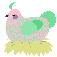 A rose and spring chicken with a double-lace pattern
