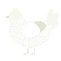 A white chicken with a double-lace pattern