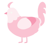 A rose chicken with a head pattern