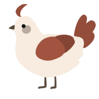 A cream and russet chicken