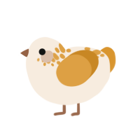 A cream and orange chicken with a neck-speckle pattern