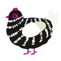 A sable and white chicken with a bar pattern