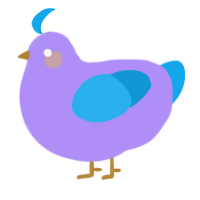 A lilac and sky chicken