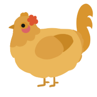 A honey and orange chicken with a head pattern
