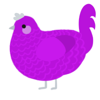 A amethyst chicken with a lace pattern
