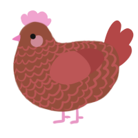A russet and red chicken with a lace pattern