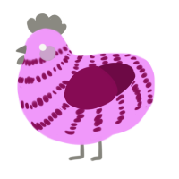 A lavender and wine chicken with a bar pattern