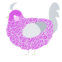 A orchid and mist chicken with a double-lace pattern