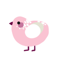 Candy Floss, a rose and white chicken with a neck-speckle pattern