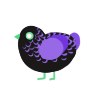 (unnamed), a sable and blurple chicken with a half-lace pattern