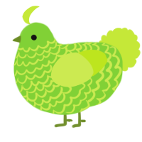 A grass and lime chicken with a lace pattern