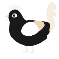 A sable and cream chicken
