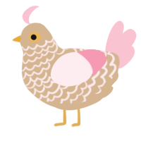 A beige and rose chicken with a lace pattern