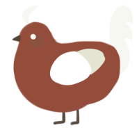 A russet and white chicken