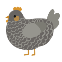 A grey and ash chicken with a lace pattern