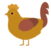 A ochre and russet chicken