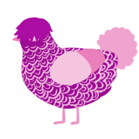 A plum and pink chicken with a double-lace pattern