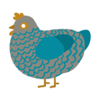 A ash and sea chicken with a lace pattern