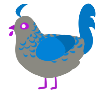 A ash and sapphire chicken with a half-lace pattern