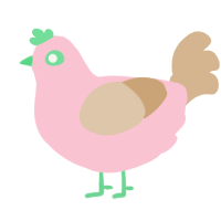 A rose and beige chicken