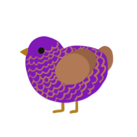 Ube Cake, a violet and brown chicken with a lace pattern