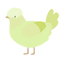 A apple and lemon chicken with a head pattern