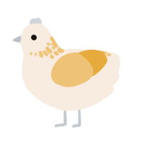 A cream and honey chicken with a neck-speckle pattern
