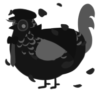 A sable and grey chicken with a half-lace pattern