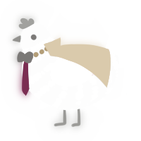 A mist and rose chicken with a bar pattern