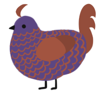A overcast and russet chicken with a lace pattern