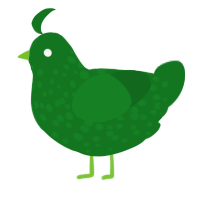 A leaf chicken with a speckle pattern