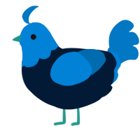A tumblr and sapphire chicken with a head pattern